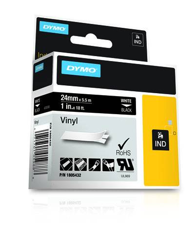 Schriftbandkassette PVC 5,5mx24mm weiß/blau