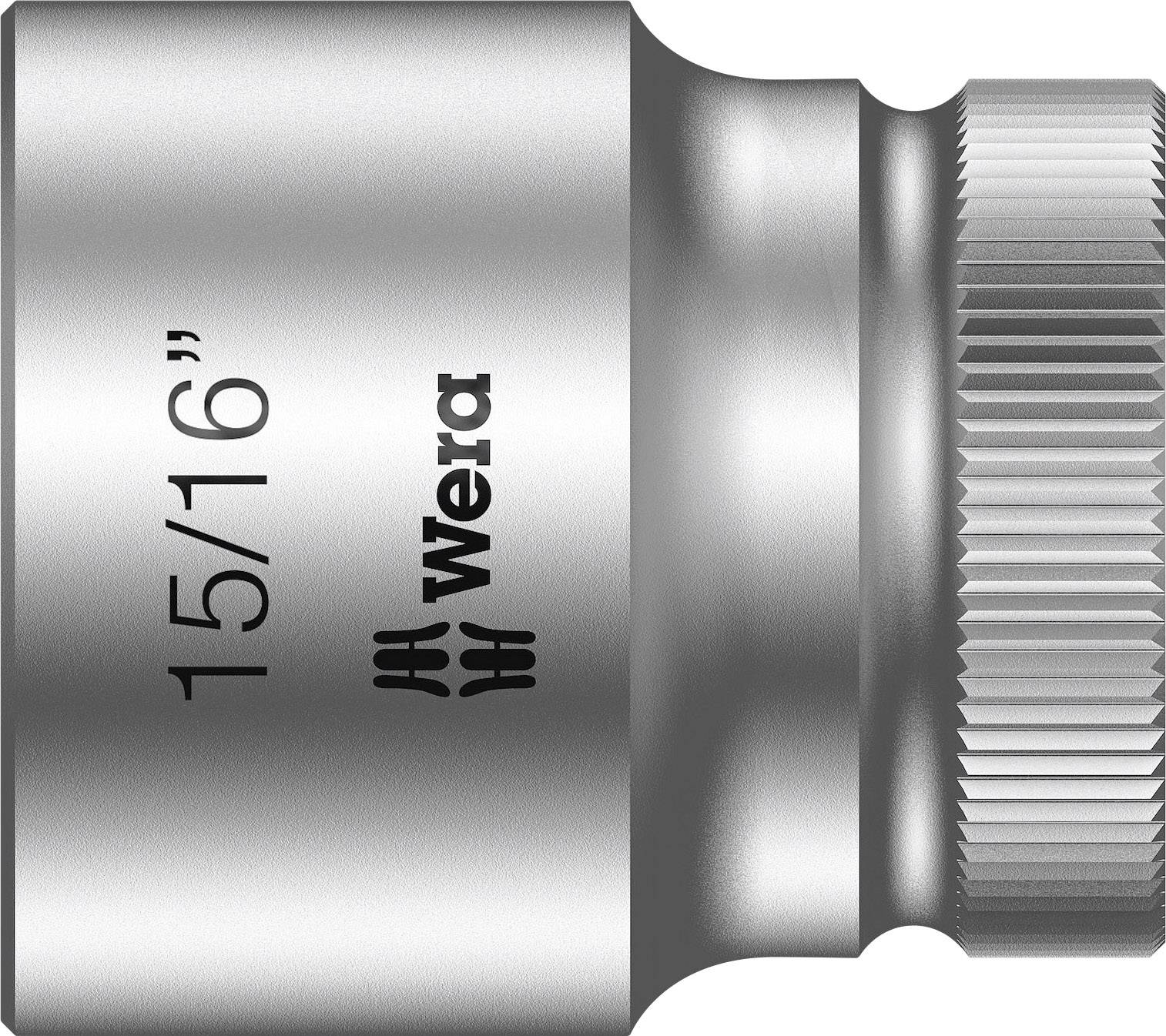 Metallene Steckschlüsseleinsatz mit der Aufschrift 'Wera 15/16