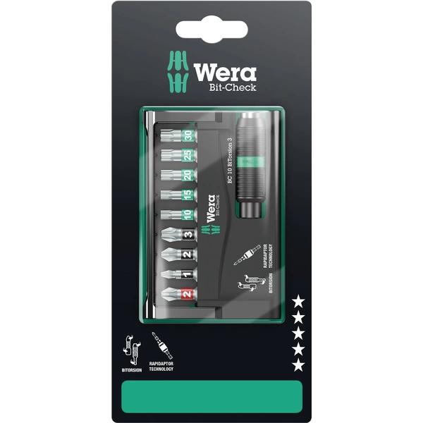 Wera 8757-9/BTZ Rapidaptor 05073418001 Bit-Set 10teilig Kreuzschlitz Phillips, Kreuzschlitz Pozidriv, Innen-TORX BiTorsion Wera 8757-9/BTZ Rapidaptor 05073418001 Bit-Set 10teilig Kreuzschlitz Phillips, Kreuzschlitz Pozidriv, Innen-TORX BiTorsion