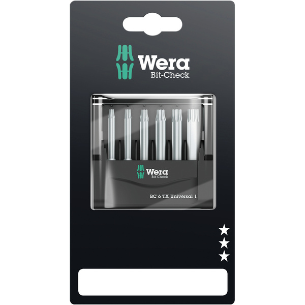 Wera Mini-Check TX, 50 mm 05073637001 Bit-Set 6teilig Innen-TORX