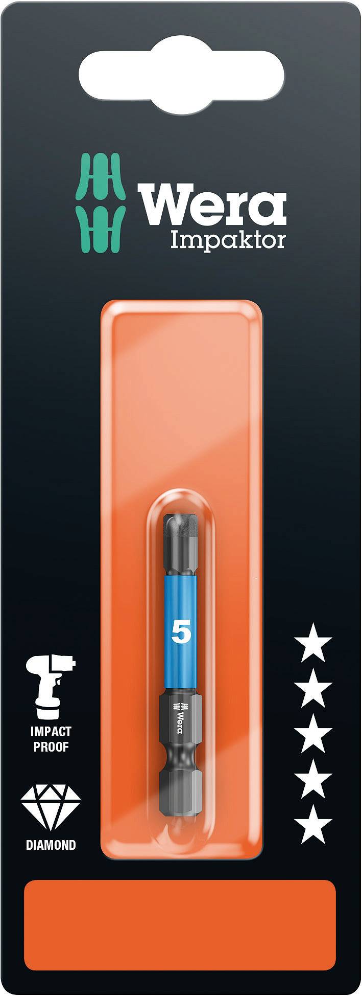 Wera 840/4 IMP DC SB SiS Sechskant-Bit 4mm Werkzeugstahl legiert, diamantbeschichtet F 6.3 1St.