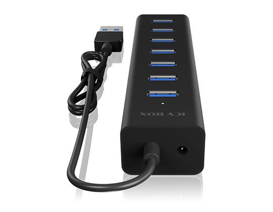 ICY BOX IB-HUB1700-U3 USB-Hub 7 Port USB-A USB 3.0 5 GBit/s Schwarz IB-HUB1700-U3