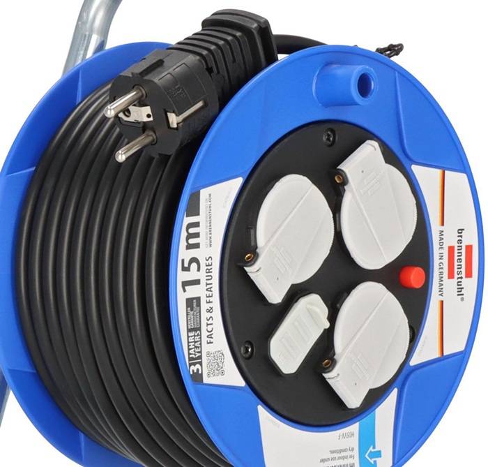 Brennenstuhl 1079180600 Kabeltrommel 15m Schwarz Schutzkontakt-Stecker