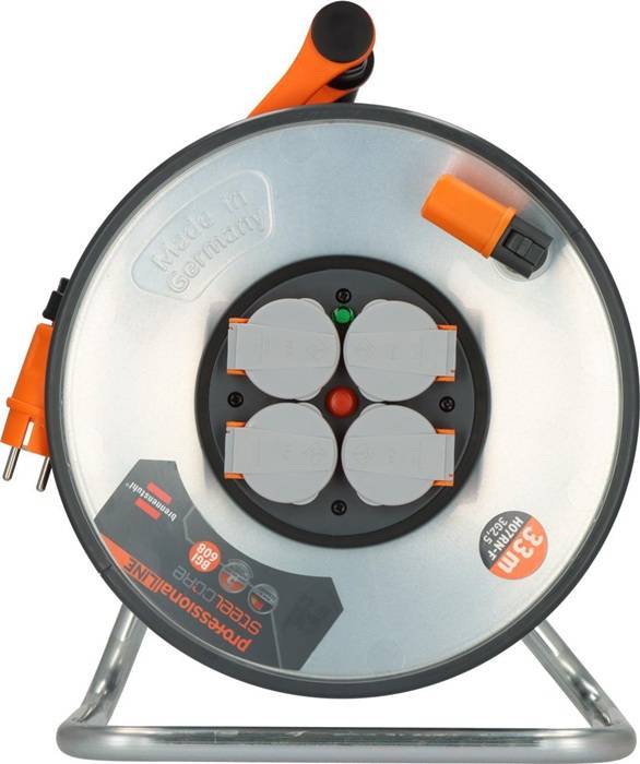 Kabeltrommel professionalLINE SteelCore Kabel-L.33m Kabel schwarz H07RN-F 3G2,5