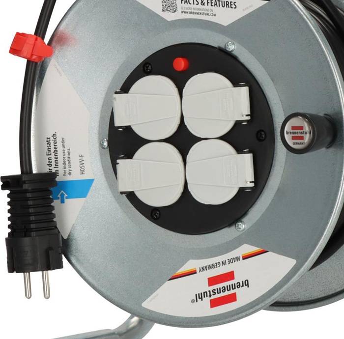 Brennenstuhl 1195056 Kabeltrommel 25.00 m Schwarz Schutzkontakt-Stecker