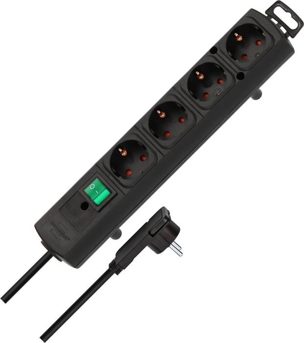 Brennenstuhl 1153100100 4er Mehrfachsteckdose mit Flachstecker