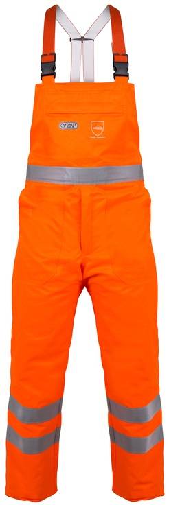 WATEX-Workwear, Forstschutz-Schnittschutzwarn-Latzhose, leuchtorange,
