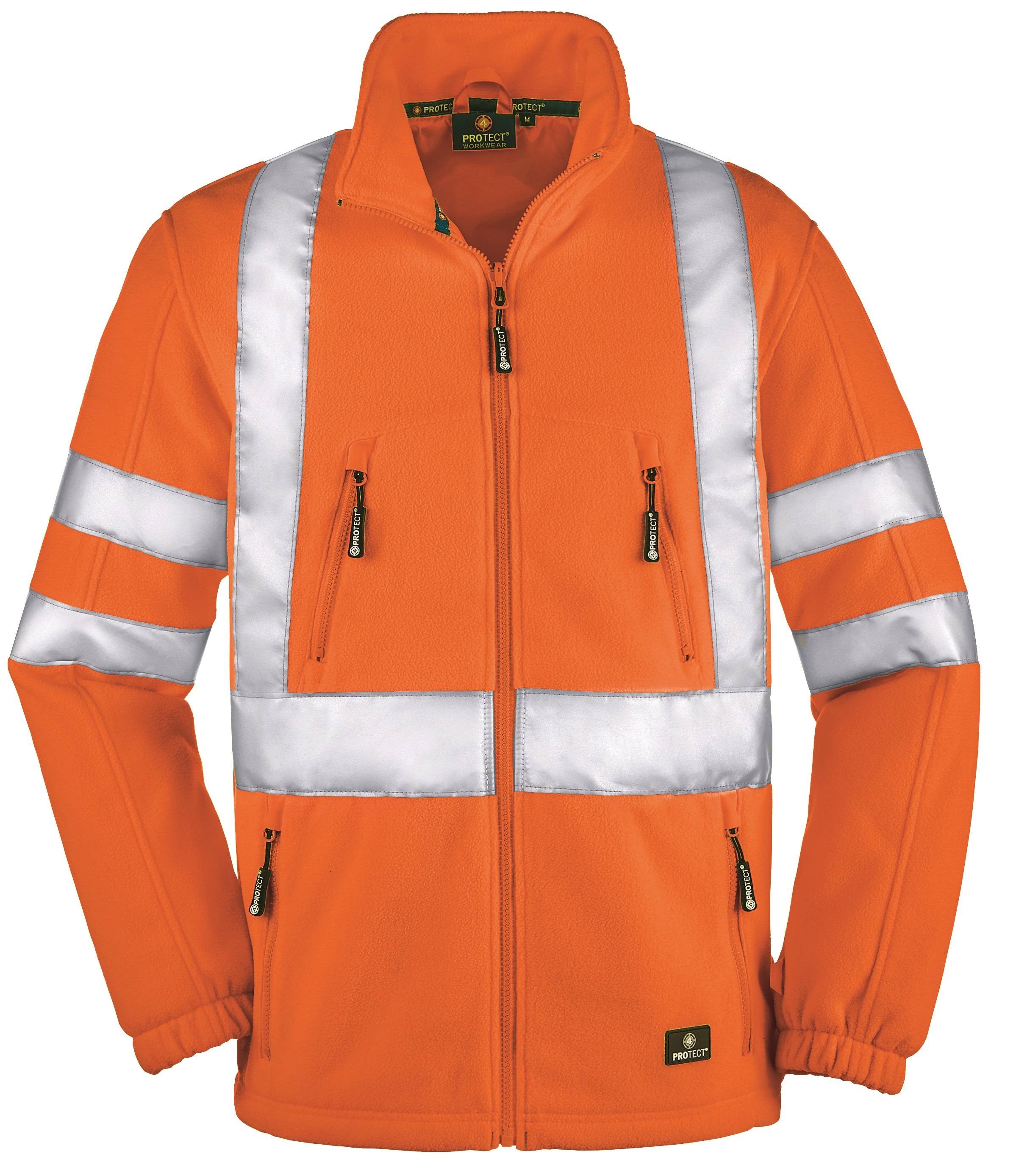 BIG-4-Protect-Workwear, Arbeits-Jacke, Warnschutz-Fleece-Jacke, Seattle, leuchtorange