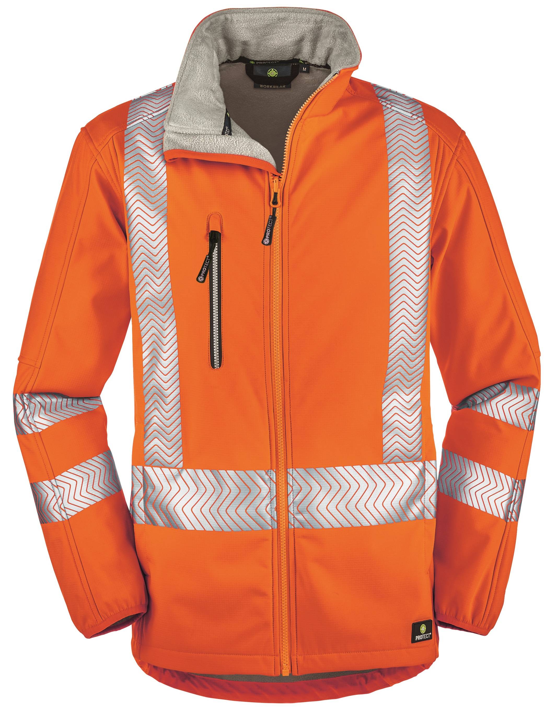 BIG-4-Protect-Workwear, Arbeits-Jacke, Warnschutz-Softshell-Jacke, Tyler, leuchtorange