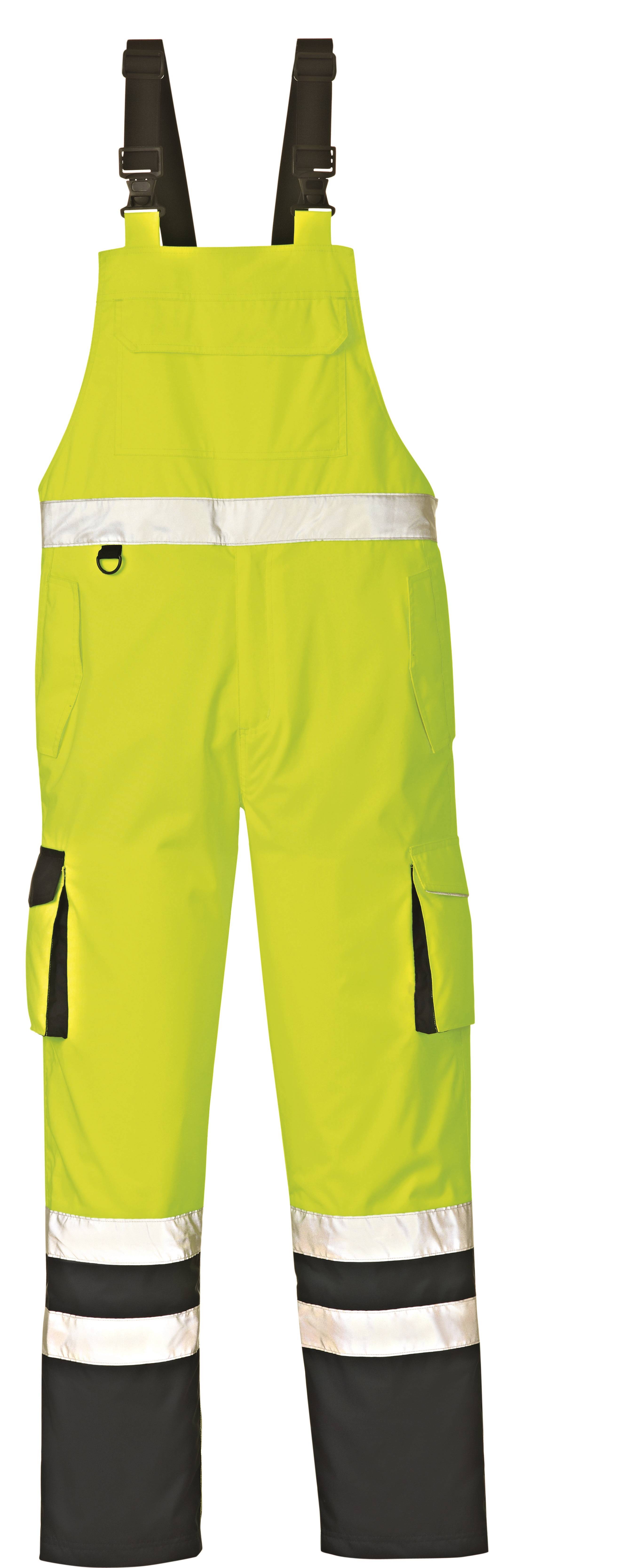 BIG-4-Protect-Workwear, Arbeits-Hose, Warn-Wetterschutz-Latzhose, Chicago, leuchtgelb/navy