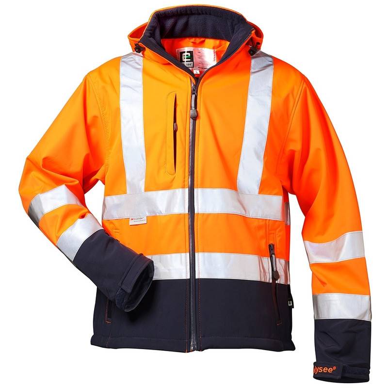 BILL Warnschutz-Softshelljacke ELYSEE® Orange / Marine, EN ISO 20471/3, Gr.L