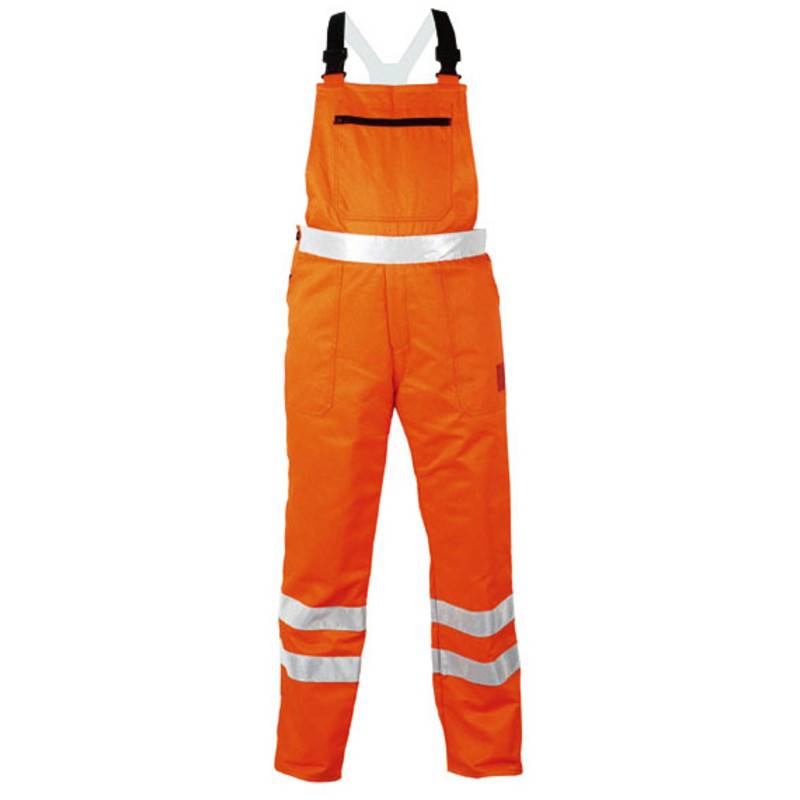 F-Warnschutz-Latzhose mit Schnittschutz, *BIRKE*, 245g/m², fluoreszierend orange