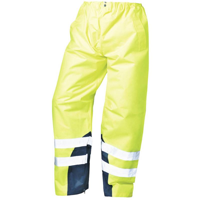 F-SAFESTYLE-Warnschutz-Regenbundhose, *RENZ*, fluoreszierend gelb/marine abgesetzt