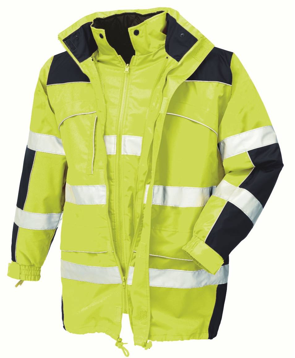 BIG-4-Protect, Arbeits-Warn-Parka, Warnschutz-Parka, Toronto, Farbe leuchtgelb/navy