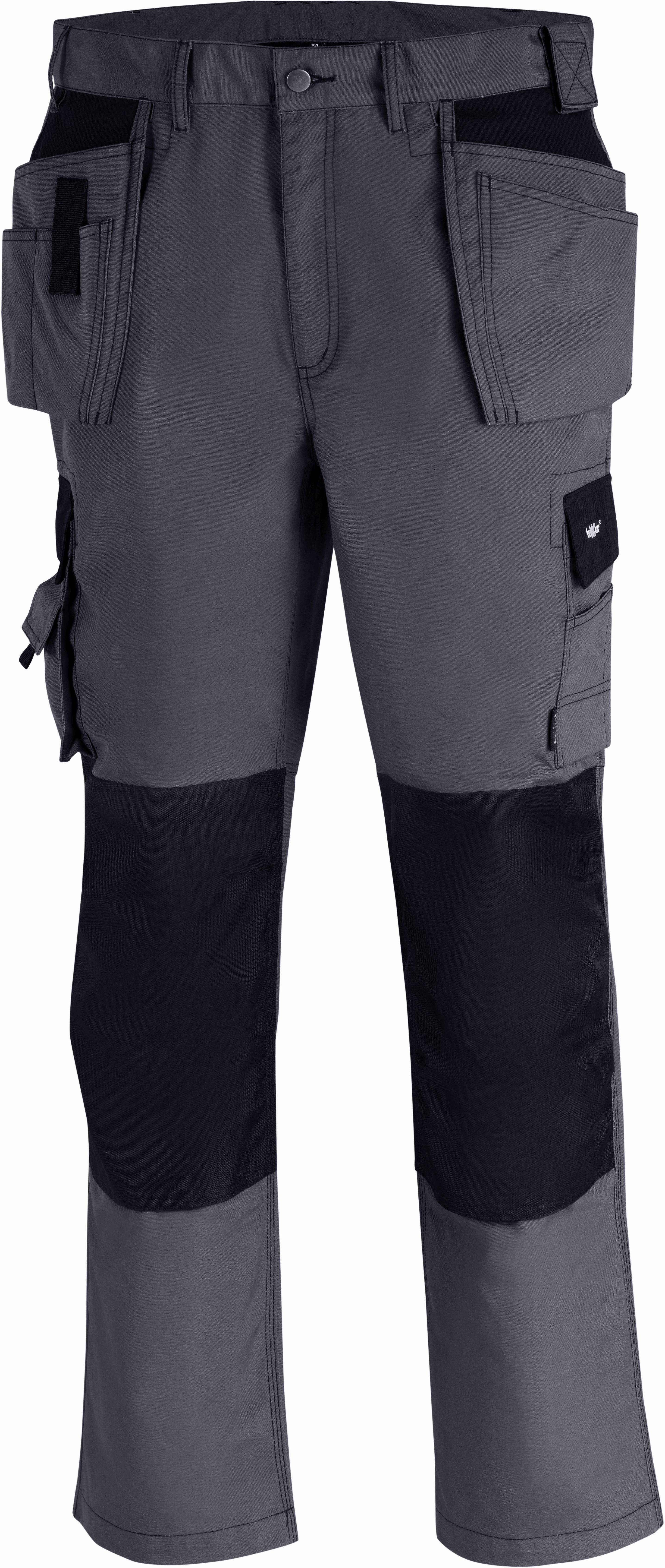 BIG-TEXXOR-Workwear, Canvas-Arbeits-Berufs-Bund-Hose, Panama, 270g/m², grau/schwarz