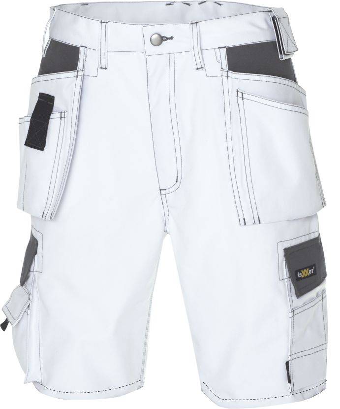BIG-TEXXOR-Workwear, Canvas-Arbeits-Shorts, Bermuda, 270g/m², weiß/grau