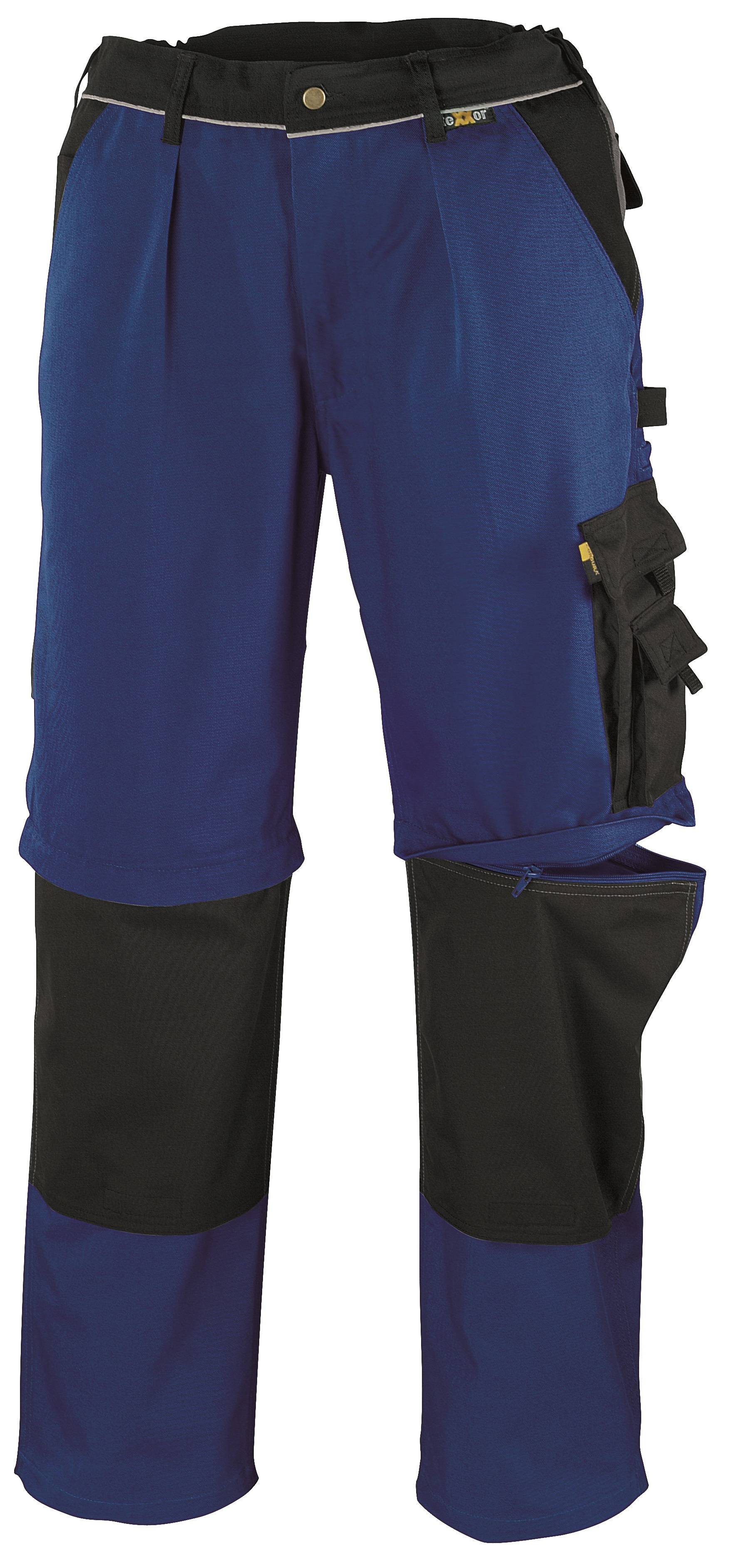BIG-TEXXOR-Workwear, Canvas-2-in-1-Arbeits-Berufs-Bund-Hose, Tobago, 320g/m², kornblau/schwarz