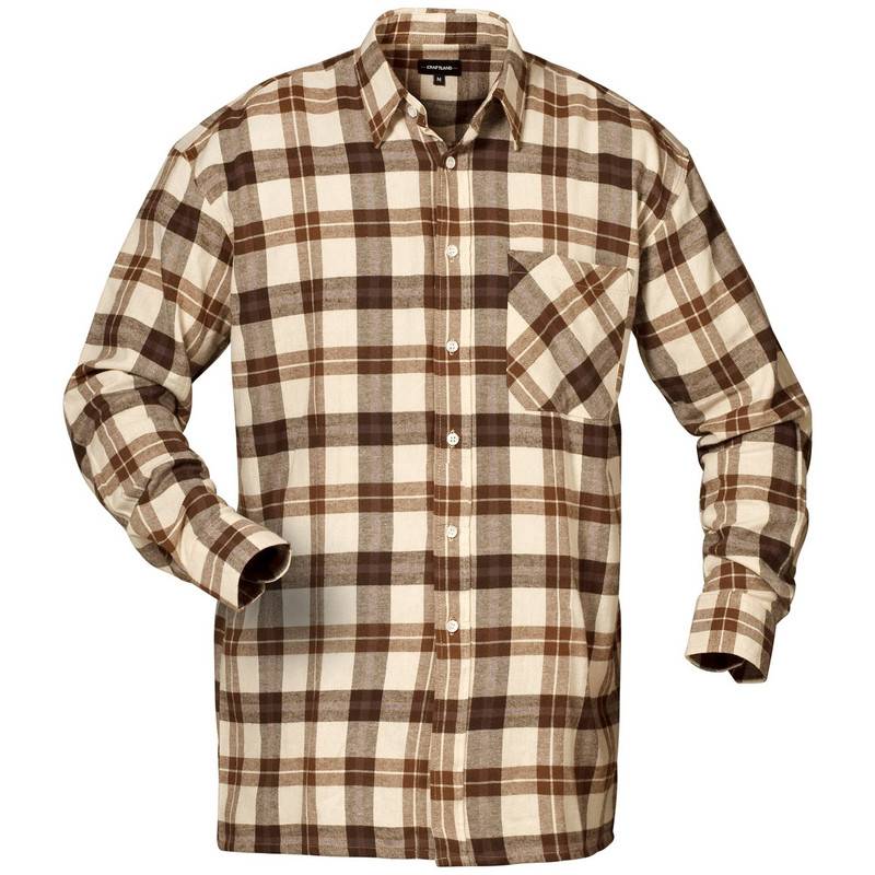 F-CRAFTLAND-Flanell-Hemd, *NEVADA*, 85 cm, beige/braun/blau kariert