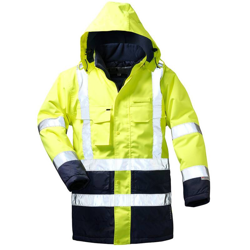 F-ELYSEE-Warnschutz-Parka, *JANNIS*, fluoreszierend gelb/marine abgesetzt