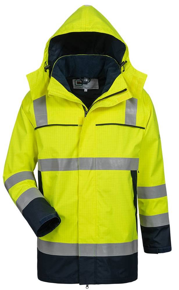 F-Parka, Multinorm, *TOIVO*, fluoreszierend gelb/marine