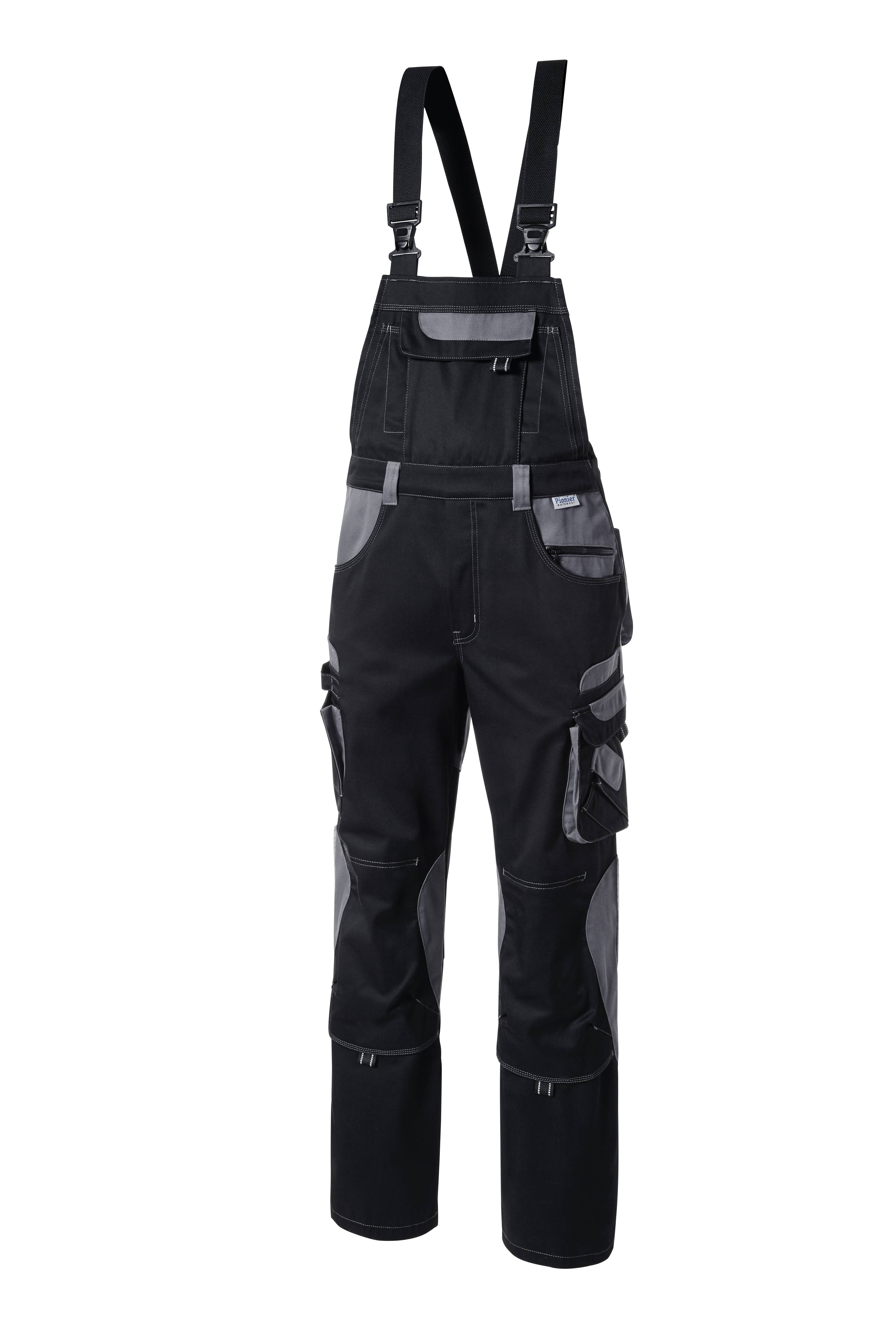PIONIER-Workwear, Arbeits-Berufs-Latz-Hose, TOOLS, 285g/m², schwarz/grau