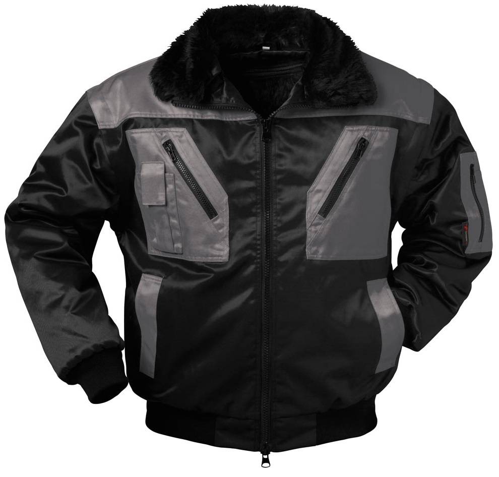 F-NORWAY-Pilotenjacke, *ASKIM*, 250g/m², schwarz/grau abgesetzt