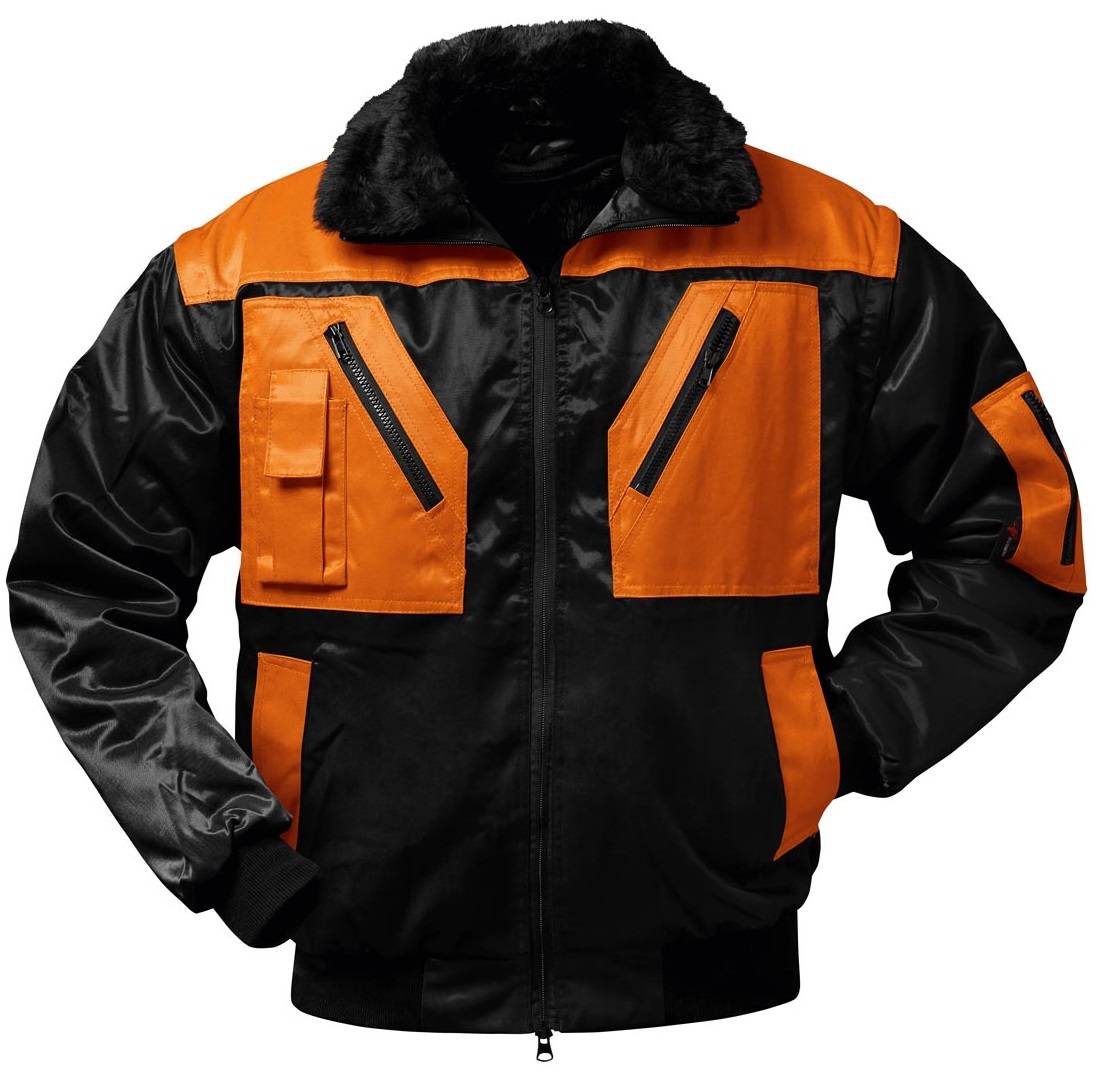 OSLO PILOT-JACKE SCHWARZ/ORANGE ÄRMEL ABNEHMBAR NORWAY TEX-PROTECTOR Gr.XXXL