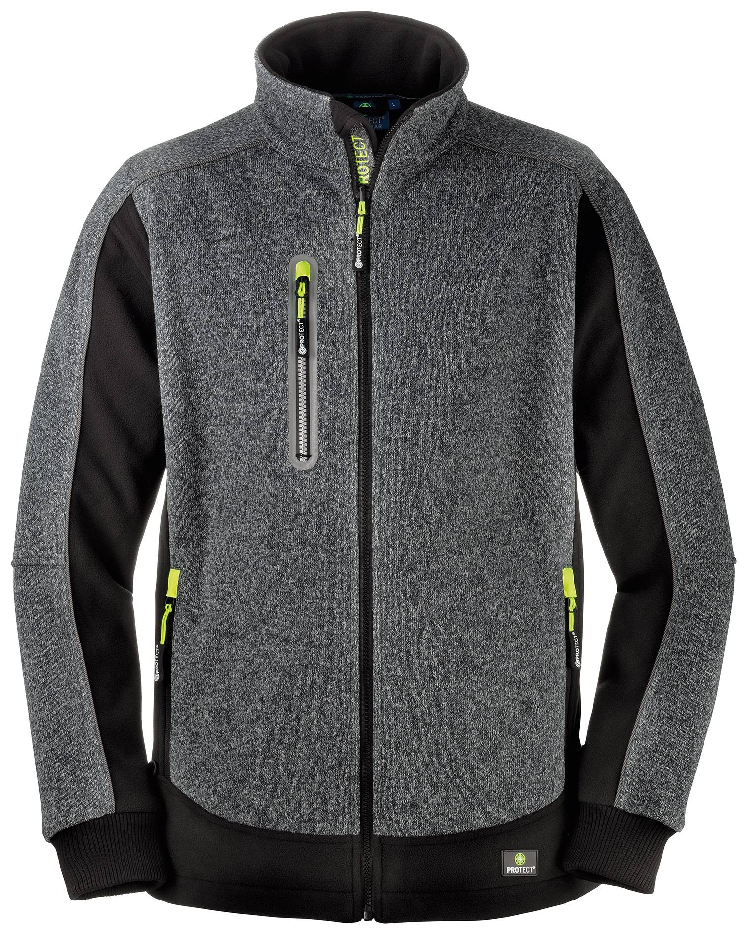 BIG-4-Protect-Wetterschutz Fleecejacke, MAINE, 400 g/m², schwarz/weiß melange
