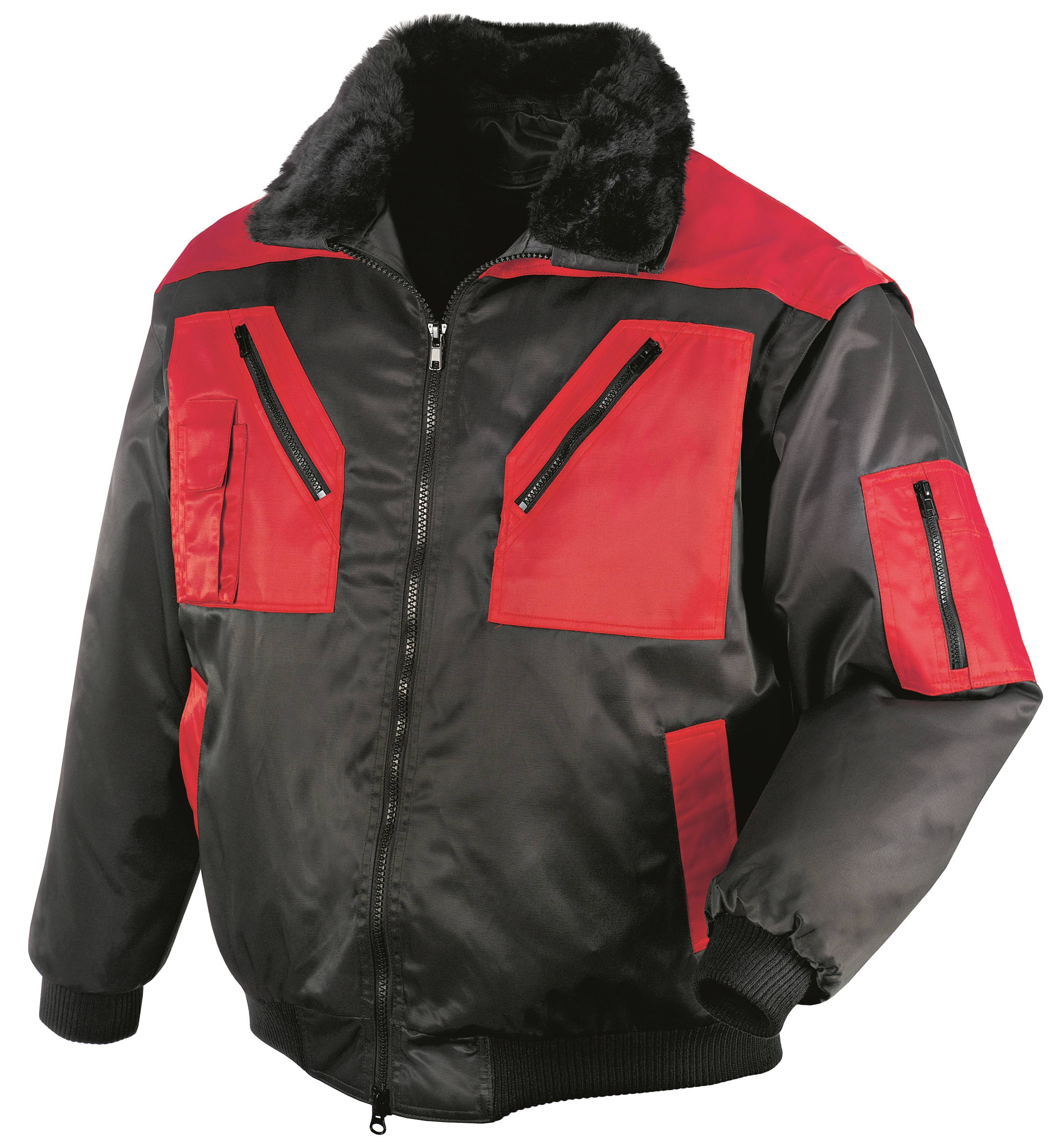 Pilotenjacken, zweifarbig,Farbe schwarz/rot, Gr.L