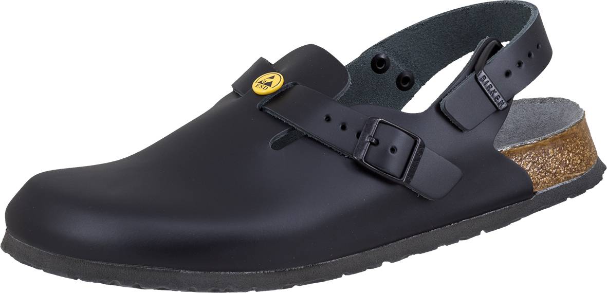 ESD Clog TOKIO ESD Naturleder 61408, schwarz, schmal, 38