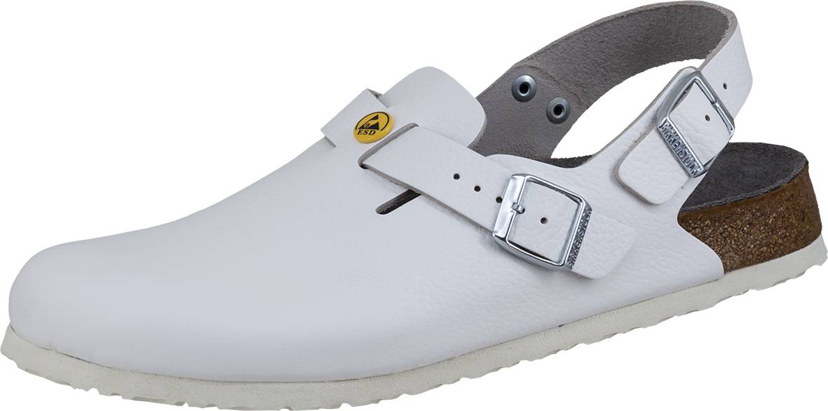 ESD Clog TOKIO ESD Naturleder 61418, weiss, schmal, 37