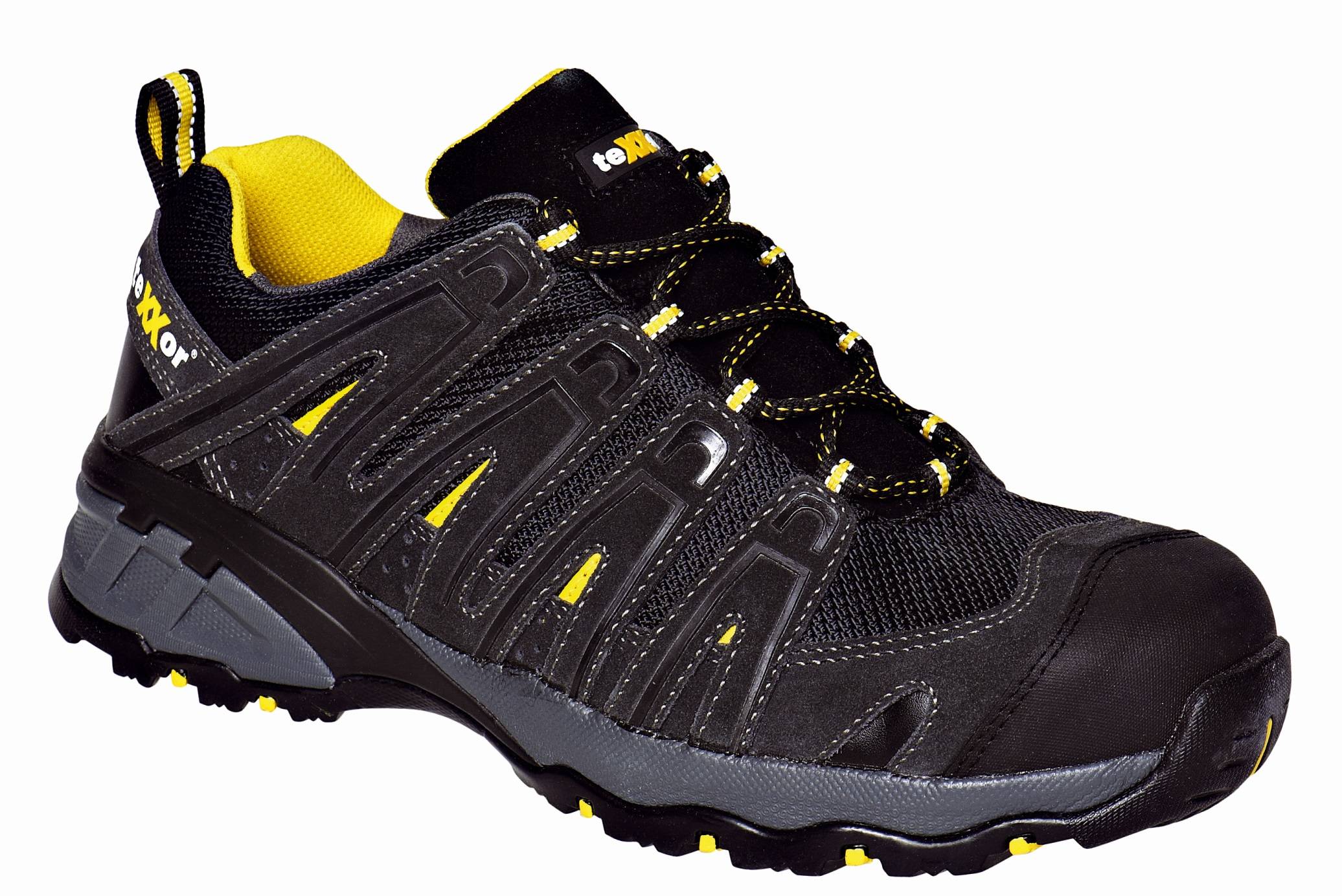 BIG-TEXXOR-Footwear, S1-Sicherheits-Arbeits-Berufs-Schuhe, Halbschuhe, Lyon, schwarz/gelb