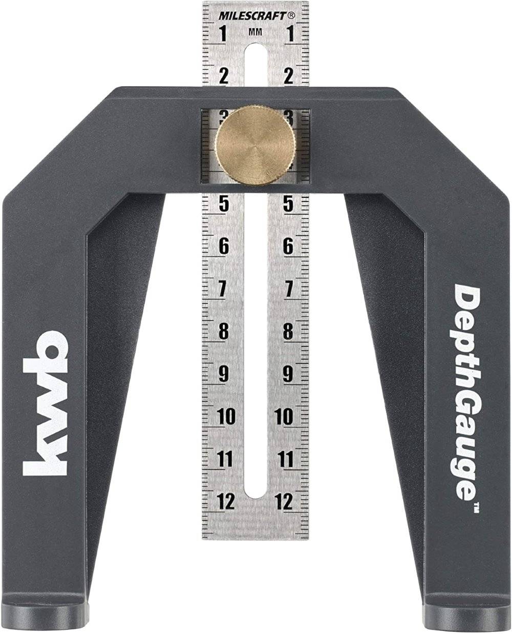 kwb 092100 Tiefenmesser/Tiefenlehre für Ober-Fräsen und Tischkreissägen - 1 Stück