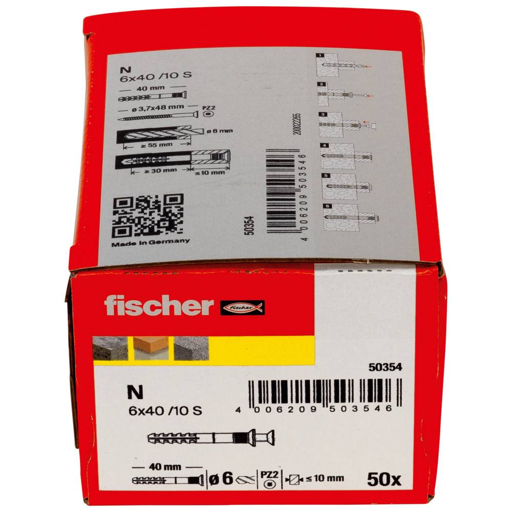 fischer Nageldübel N 6x40/10 S KP
