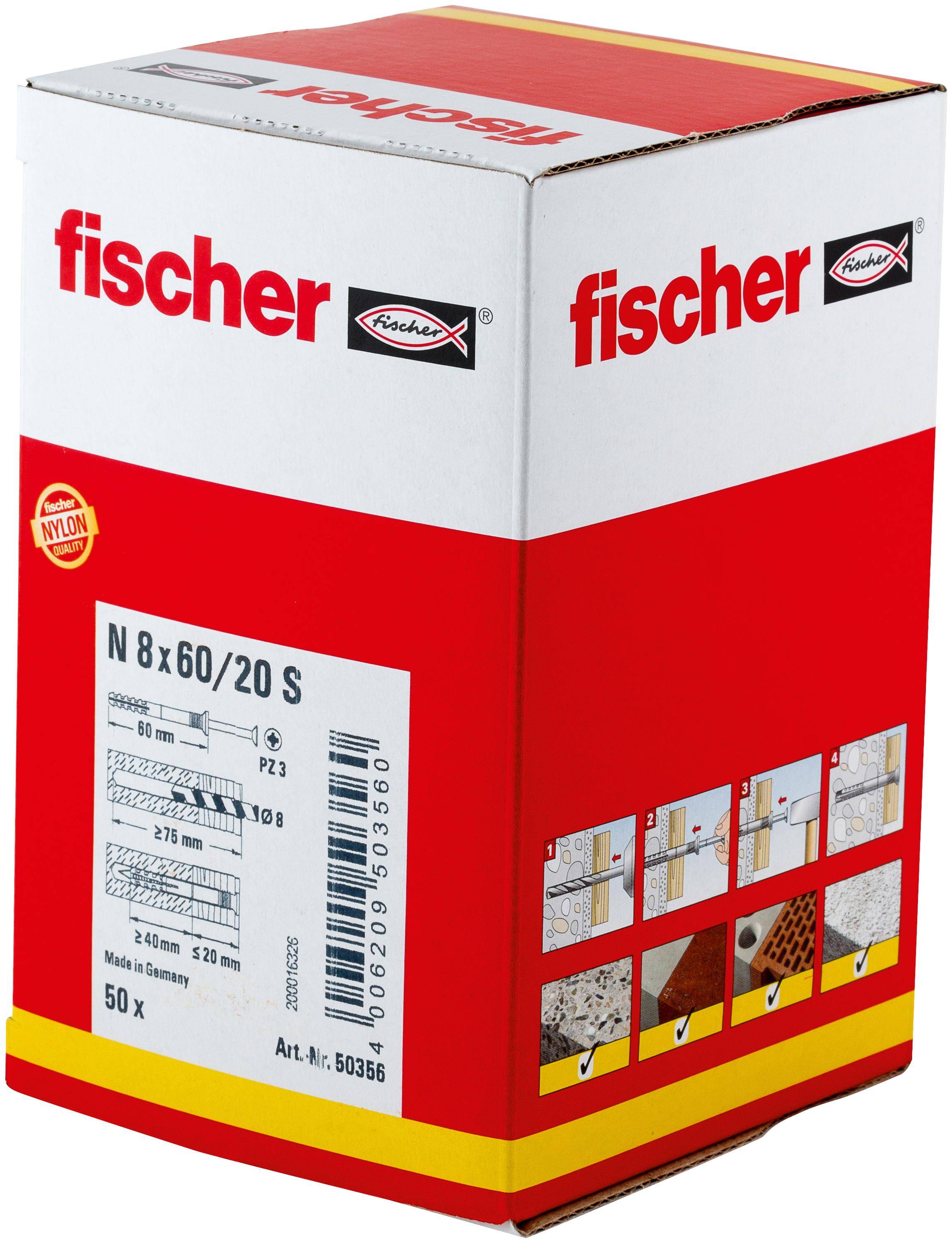 Nageldübel ART 88503 FISCHER N-S 8x60 - / Z S