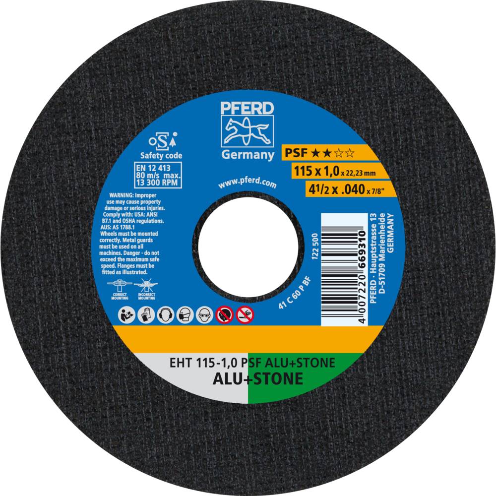 Pferd Trennscheibe EHT 115-1,0 C60 P PSF