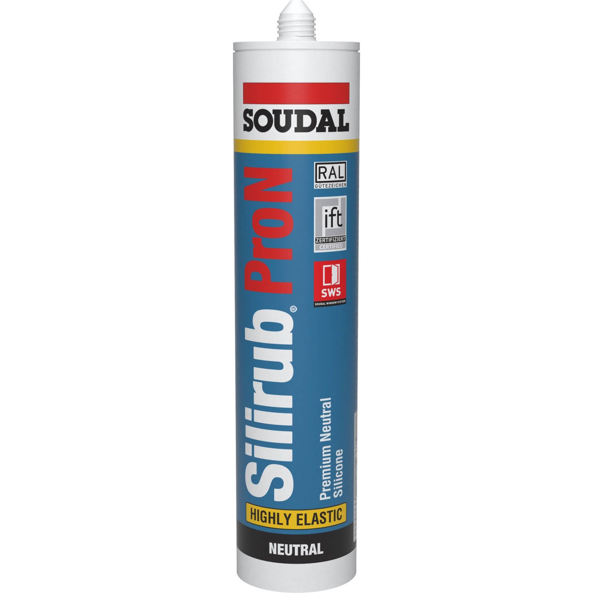 SOUDAL 121065 Silikondichtstoff Silirub ProN weiß 600ml Schlauchbeutel SOUDAL