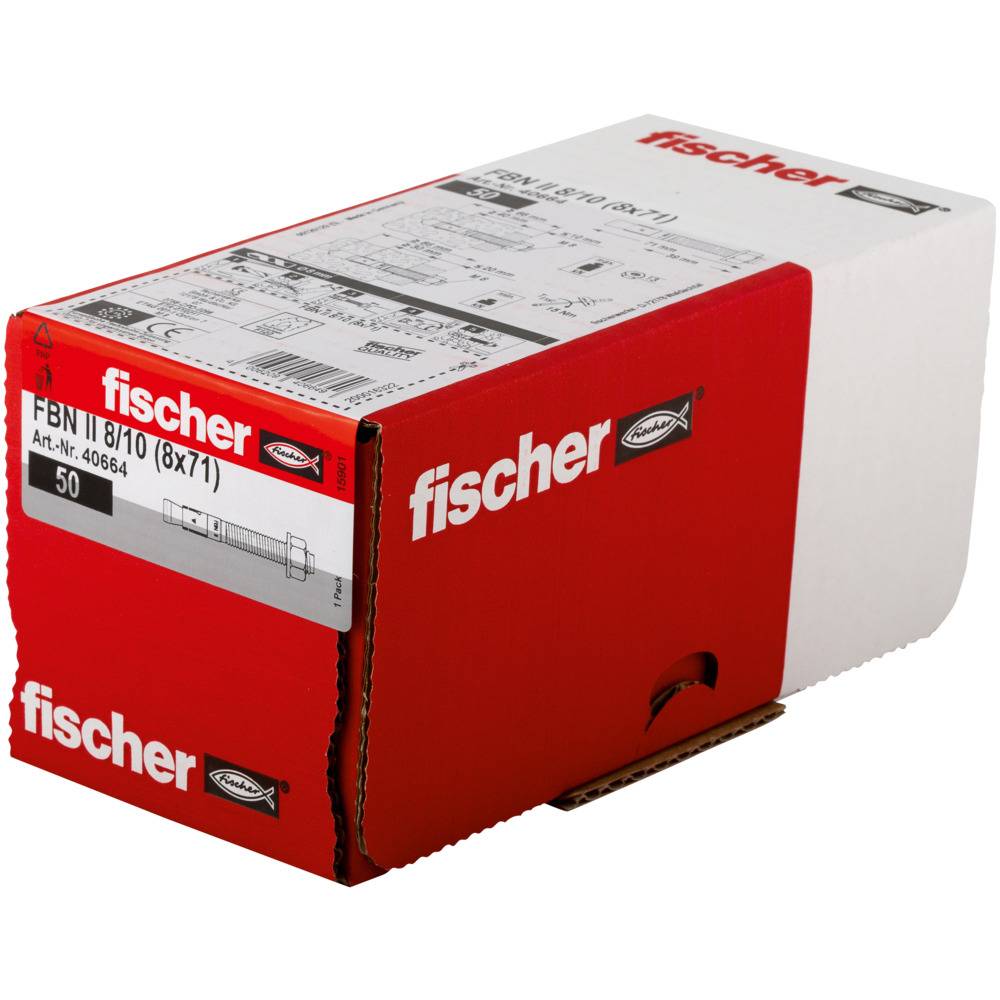 501R88582 B 8X10 GAL VZ,Fischer-Dübel aus Stahl, FBN II 8/ 10