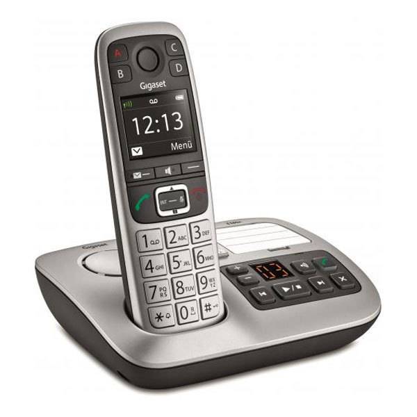 Gigaset E560A DECT/GAP Schnurloses Telefon analog Anrufbeantworter, Freisprechen, Optische Anrufsignalisierung Platin