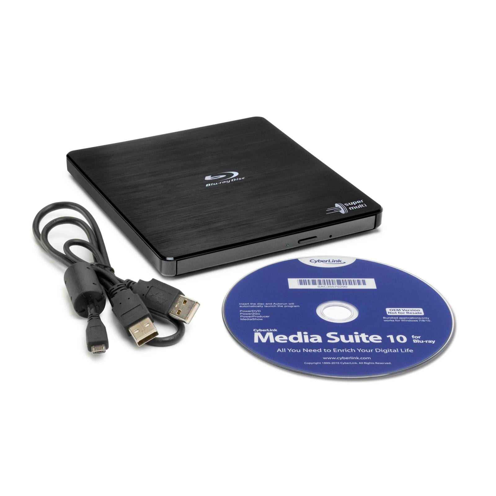 HL Data Storage BP55EB40.AHLE10B Blu-ray Brenner Extern Retail USB 2.0 Schwarz