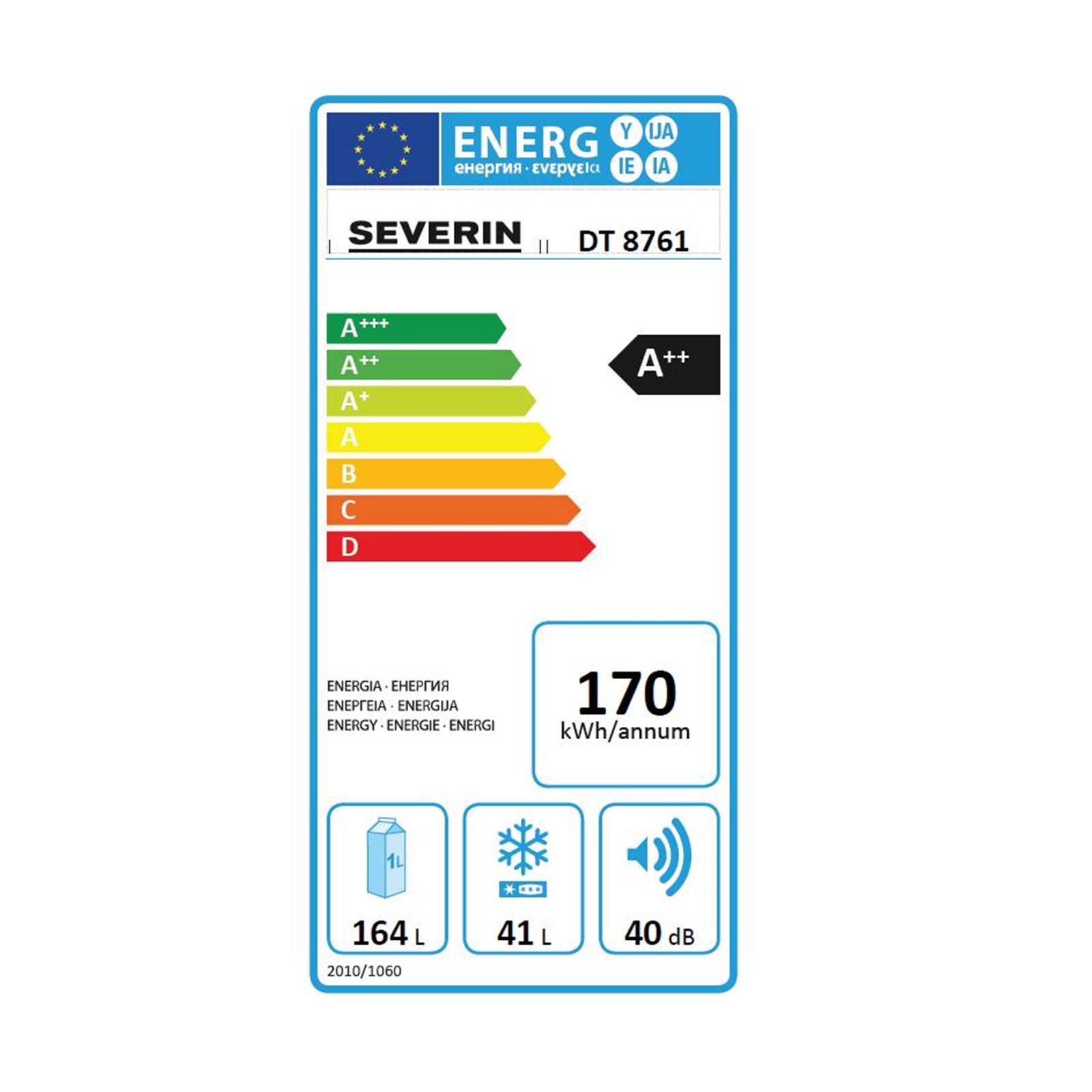 Severin DT 8761 Doppeltür-Kühlschrank silber