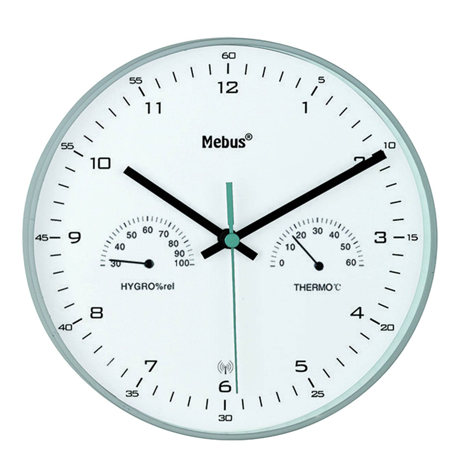 Mebus 52842 Funk-Wanduhr grau