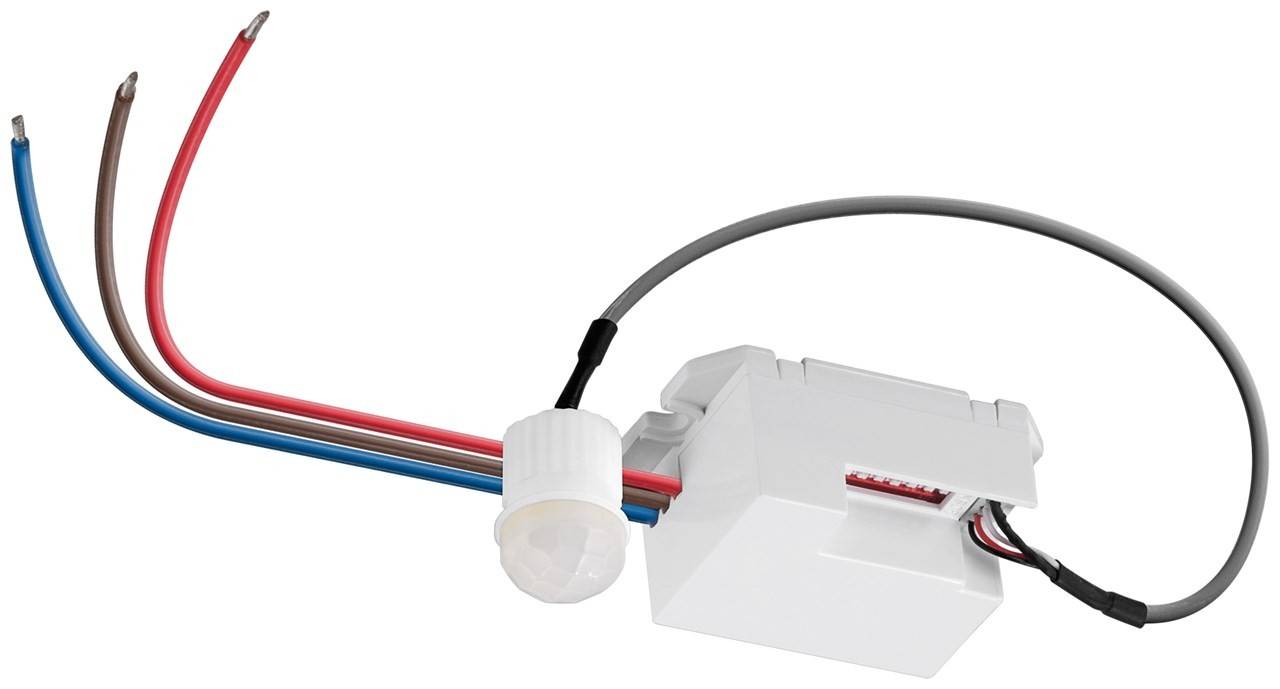 Goobay 96006 Mini Infrarot Bewegungsmelder mit 360° PIR-Sensor für LED Deckenleuchte innen Unterputz Melder, 6 m, Weiß
