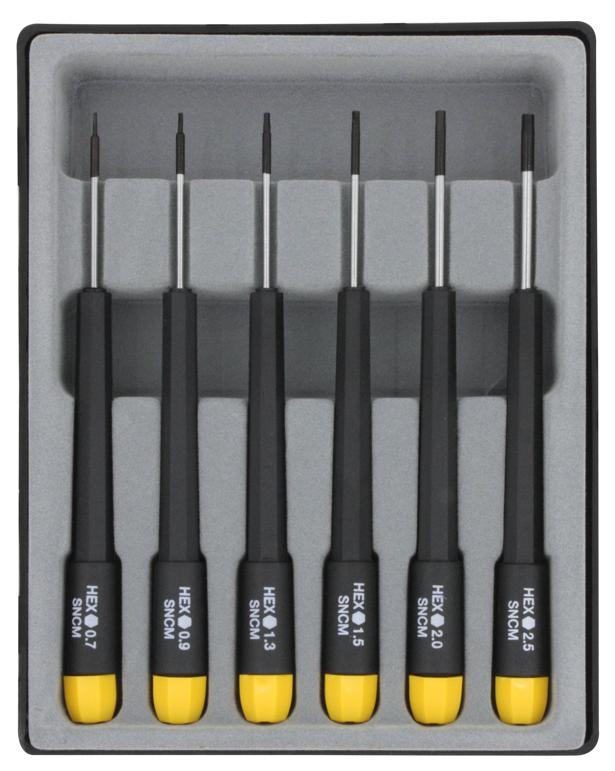 Donau Elektronik Elektronik- u. Feinmechanik Schraubendreher-Set 6teilig Innen-Sechskant