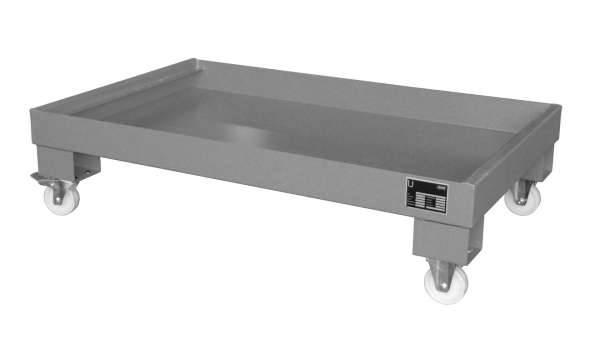 Kleingebinde-Auffangwanne, BxTxH 1300x800x205 mm, Auffangvolumen 84 l, ohne Gitterrost, RAL 7005