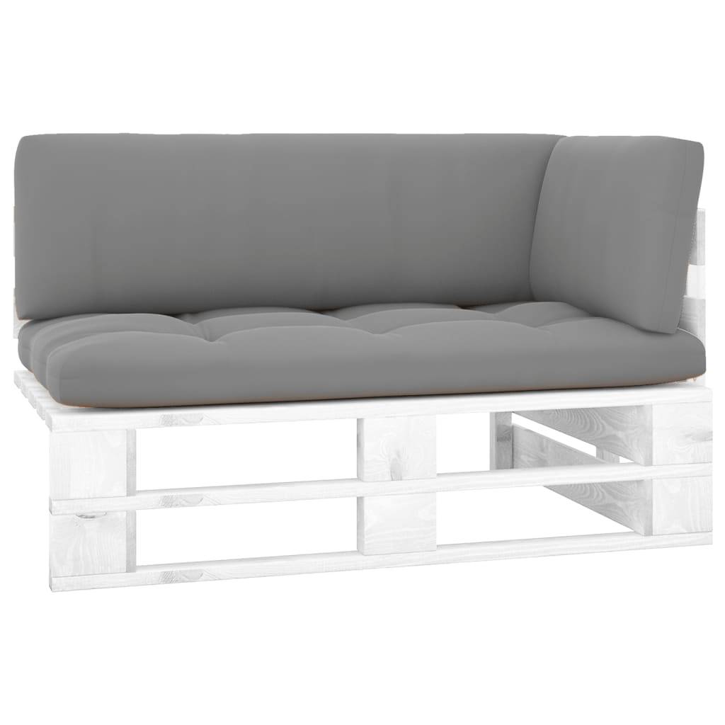 vidaXL Outdoor-Ecksofa Paletten Kiefernholz Imprägniert Weiß