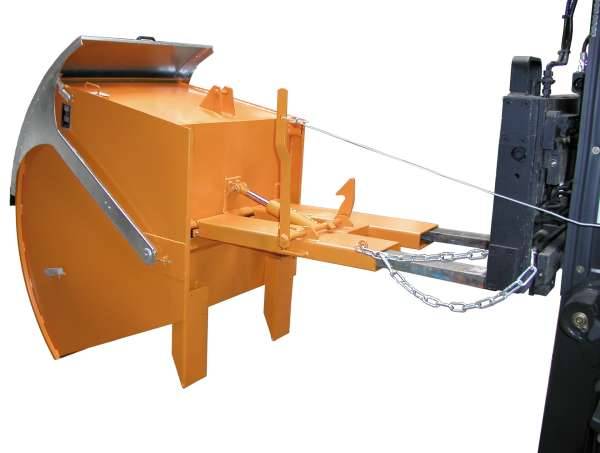 Kippbehälter mit Runddeckel Volumen 075 m³ gelborange. eurokraft pro 610846 49