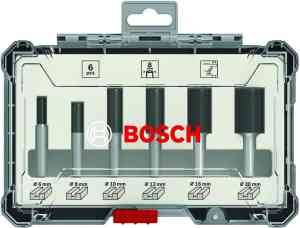 Nutfräser-Set, 6-mm-Schaft, 6-teilig Bosch Accessories 2607017465