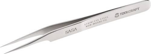 TOOLCRAFT 817960 Präzisionspinzette 5a SA Spitz, gebogen, sehr fein 120mm
