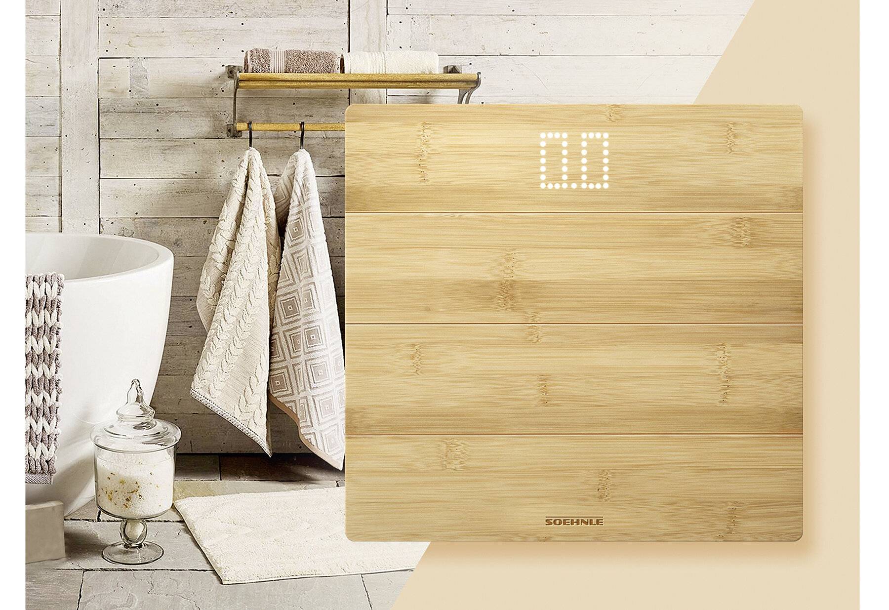 Soehnle Style Sense Bamboo Magic Personenwaage 63880 digital Wägebereich (max.)=180 kg Holz